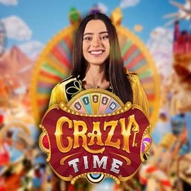 Crazy Time slot logo by Evolution at Slotoro Casino