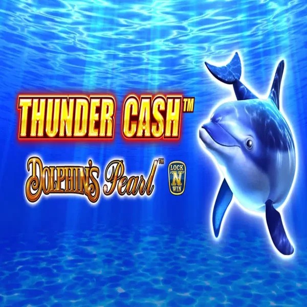 Thunder Cash Dolphins Pearl slot logo by Novomatic at Slotoro Casino